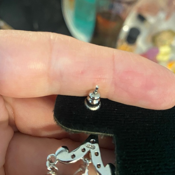 Victorian Style Sterling silver and cubic zirconia earrings - Picture 5 of 5